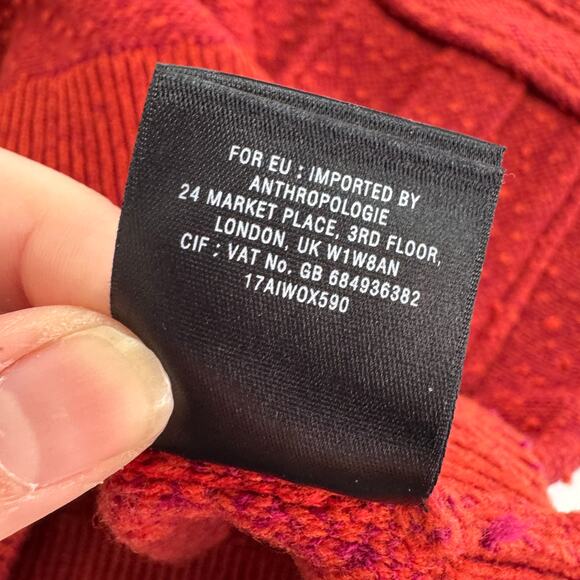 Moth Skirt Womens 4 Red Knit Mini Cargo Pocket Front Wool Blend - Picture 5 of 7